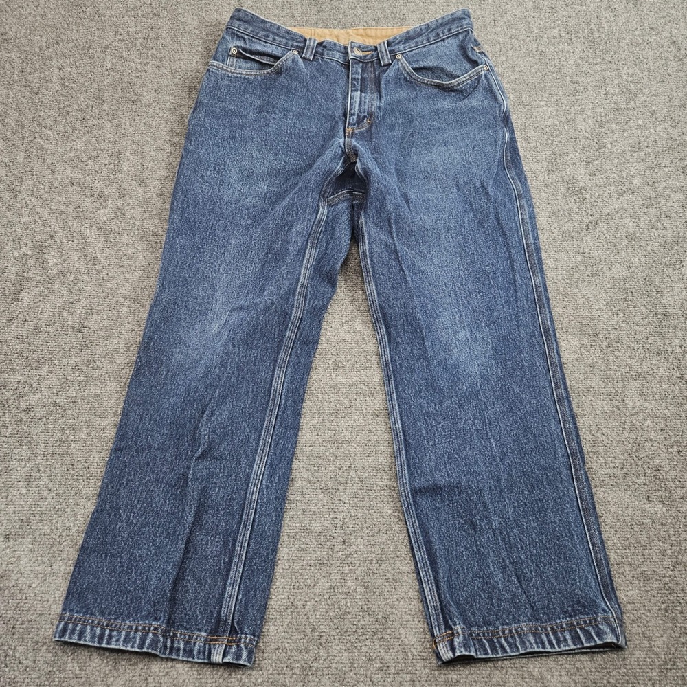 Duluth Trading Co Jeans 34x28 Blue Straight Leg Denim Workwear Utility Heritage